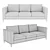 Hamburg 3-Seater Sofa: Luxurious Comfort for Your Living Room 3D model small image 2