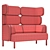 Sleek Comfort: Story High-Back 2-Seater 3D model small image 8