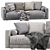 Luxury Blanche Katarina 2-Seater Sofa 3D model small image 1