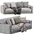 Luxury Blanche Katarina 2-Seater Sofa 3D model small image 5