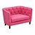 Pretty Pink Velvet Sofa 3D model small image 1