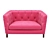 Pretty Pink Velvet Sofa 3D model small image 2