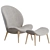 Vipp Lodge Lounge Chair + Footstool: Modern Comfort in a Sleek Design 3D model small image 2