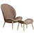 Vipp Lodge Lounge Chair + Footstool: Modern Comfort in a Sleek Design 3D model small image 4