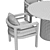 Positano Outdoor Dining Set 3D model small image 6