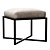 Elegant Nadia Leather Stool 3D model small image 2