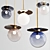 Stylish Glass and Metal Pendant Light 3D model small image 2