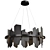 Ardesia LED Chandelier - Sleek and Stylish Illumination 3D model small image 1