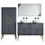 Modern Grey and White Bathroom Furniture Set 3D model small image 2