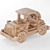 Vintage Wooden Toy Car 3D model small image 1