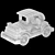 Vintage Wooden Toy Car 3D model small image 5