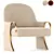 Revamped Art Deco Lounge Chair 3D model small image 1