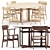 Modern Scandinavian CH26 Chair & Drop Leaf HM6 Table 3D model small image 1