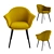 Vintage Quilda Dining Armchair in Mustard Yellow 3D model small image 4