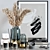 Elegant Decor Set: Pampas Grass, Vases, Books 3D model small image 1