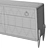 Elegant Tiger Eye Walnut Chest 3D model small image 7