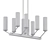 Modern 8-Light Kitchen Island Candle Chandelier 3D model small image 2