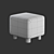 Luxurious Mongolian Sheepskin Ottoman 3D model small image 3