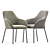 Modern Daniella Strip Dining Chair 3D model small image 2