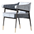Elegant Derome Dining Arm Chair 3D model small image 2