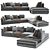 Modern Flexform Zeno 2 Sofa 3D model small image 1