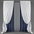 Polyester Blend Curtains 3D model small image 1