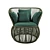 Brazilian Boho Rattan Armchair 3D model small image 3