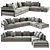 Modern Flexform Zeno 4 Sofa 3D model small image 1