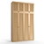 Modern Beige Wardrobe with Two Handle Options 3D model small image 2