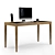 Tesla Oak Desk with Leather Finish 3D model small image 4