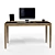 Tesla Oak Desk with Leather Finish 3D model small image 5