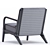 Elegant Leather Ronaldo Armchair 3D model small image 8