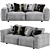Contemporary Cross Sofa by Dienne Salotti 3D model small image 2