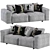 Contemporary Cross Sofa by Dienne Salotti 3D model small image 4