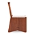 Elegant Redwood and Leather Chair 3D model small image 4