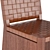 Elegant Redwood and Leather Chair 3D model small image 5