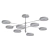 Orbitale Brass Chandelier: 8 Rotating Arms 3D model small image 2