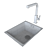 Franke Kubus Mythos Pull-Out & KBG 110-34 Onyx 3D model small image 2