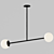 Sleek Barbell Pendant Light 3D model small image 1