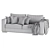 Sleek Leather Sofa 3D model small image 7