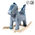 Roaring Blue Dino Rocker 3D model small image 1