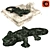 Handcrafted Boxwood Lizard Sculpture 3D model small image 2
