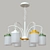 Colorful Metal and Glass Hanging Chandelier 3D model small image 3