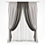 Modern White Sheer Polyester Curtains 3D model small image 1