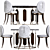 Modern Dine Set with Chairs 3D model small image 1