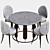 Modern Dine Set with Chairs 3D model small image 2