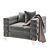 Elegant York Chair: Brass Leg Luxury 3D model small image 2