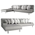 Sleek Contempo Sofa 3D model small image 1