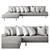 Sleek Contempo Sofa 3D model small image 2