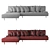 Sleek Contempo Sofa 3D model small image 3